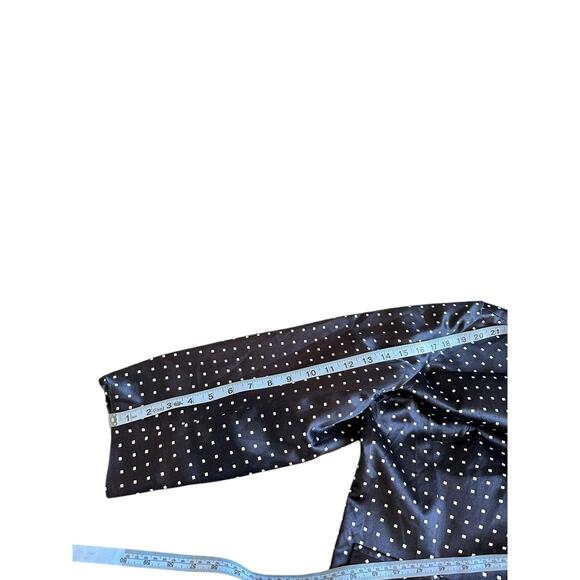 Pendleton Blazer Blue Polka Dot Open Front Silk Blend Office Work Career Size 16 - Picture 10 of 11